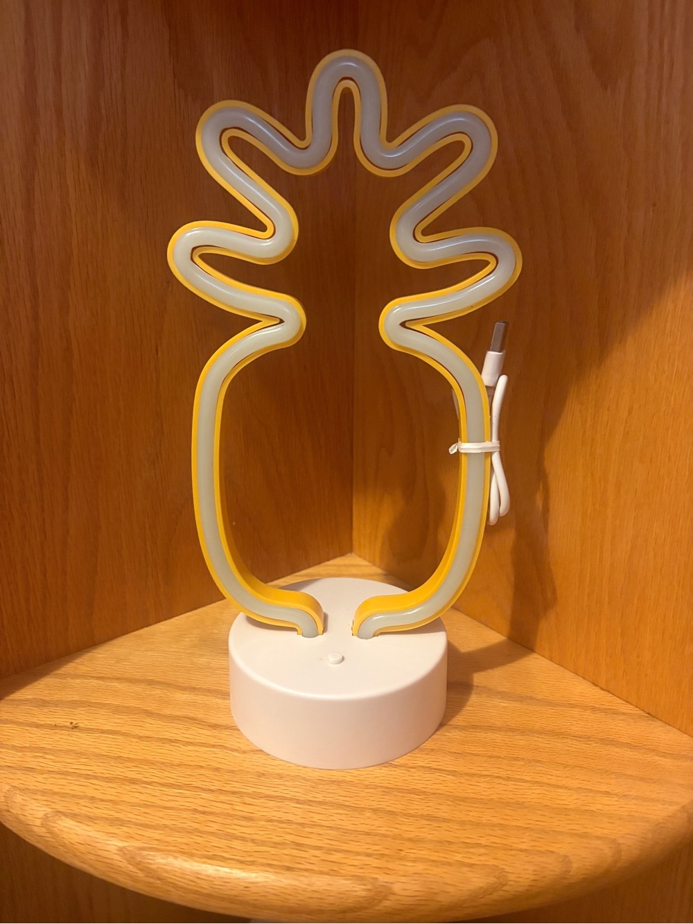 Pineapple Neon Table Lamp - Yellow & White